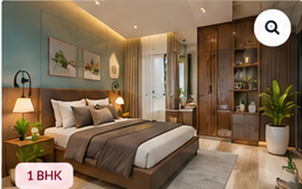 Compact 1 BHK Bedroom - 1 BHK interior design in Thane