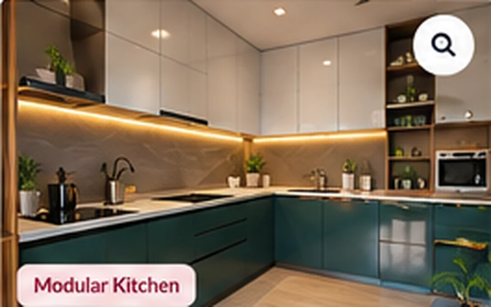 L-Shaped Modular Kitchen - 2 BHK interior design in Dombivli