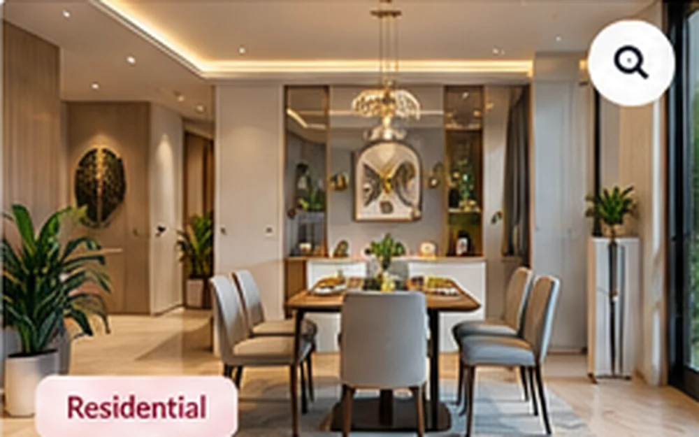 Contemporary Residential Dining Area - 3 BHK interior design in Dombivli