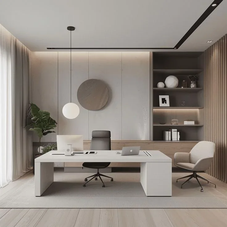 Neutral Office Interior - Office interior design in Thane